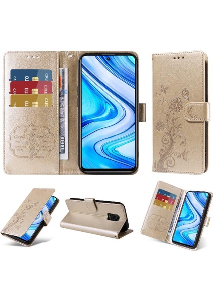 Xiaomi Redmi Not 9 Için Flip Case Pro 4g Çiçek Cardyuvaları Flip Deri (Yurt Dışından)