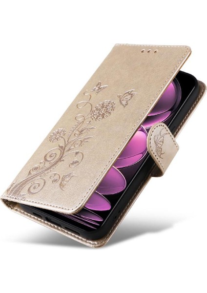 Xiaomi Redmi Not 12 Için Flip Case Pro Artı Flip Kart Yuvaları Deri Çiçek (Yurt Dışından)