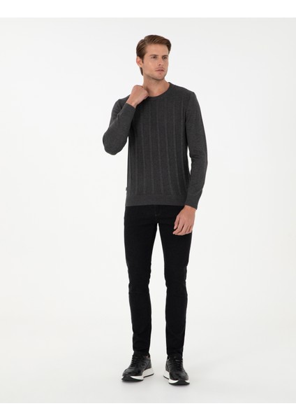 Erkek Siyah Slim Fit Jean Pantolon 50299901-Vr046