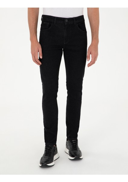 Erkek Siyah Slim Fit Jean Pantolon 50299901-Vr046