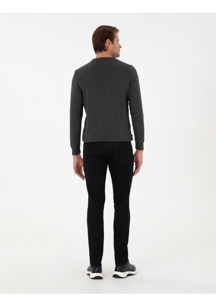 Erkek Siyah Slim Fit Jean Pantolon 50299901-Vr046