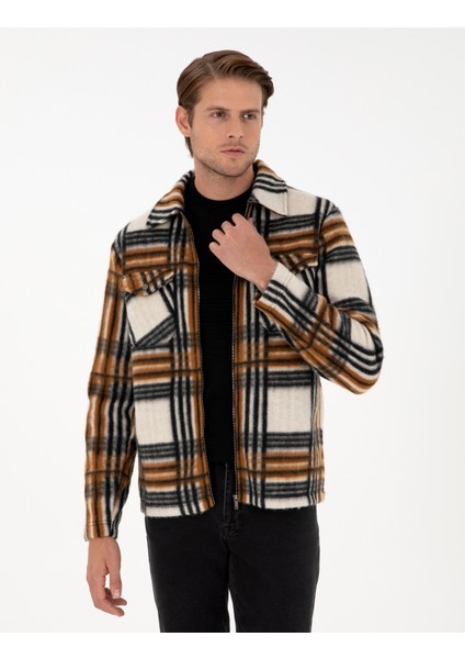 Erkek Kahverengi Regular Fit Örme Gömlek 50298601-VR163
