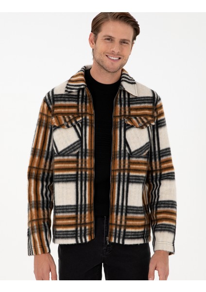 Erkek Kahverengi Regular Fit Örme Gömlek 50298601-VR163