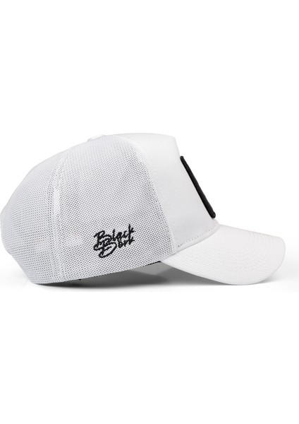 V1 Trucker Sinema - 1 Kod Logolu Unisex Beyaz Şapka