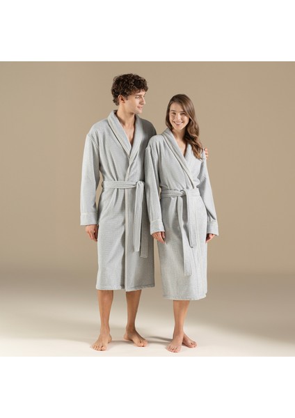 Vissana Unısex Bornoz Natural-Gri
