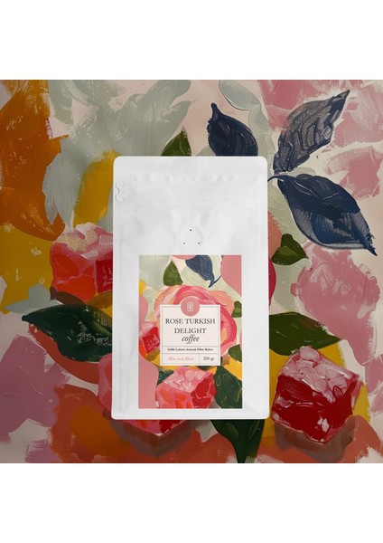 Rose Turkish Delight Coffee Güllü Lokum Aromalı Kahve Çekirdek Kahve 200 gr