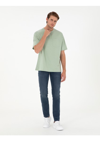 Erkek Yeşil Comfort Fit Tişört 50306444-VR016