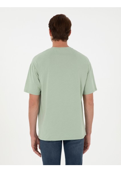 Erkek Yeşil Comfort Fit Tişört 50306444-VR016