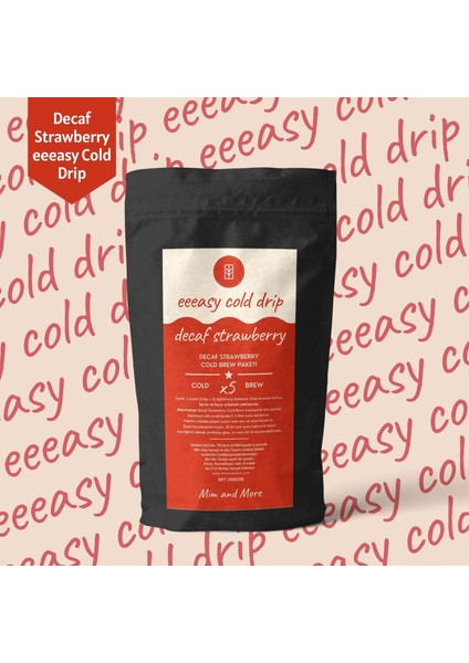 Kafeinsiz Çilekli Cold Brew Paketi 5 x 25 gr