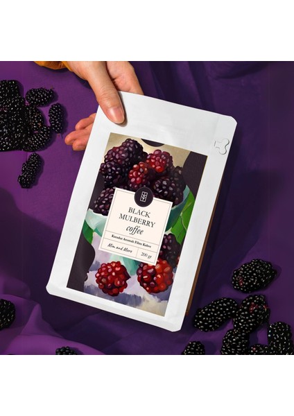 Black Mulberry Coffee - Karadut Aromalı Kahve Filtre Kahve, 200 Gr