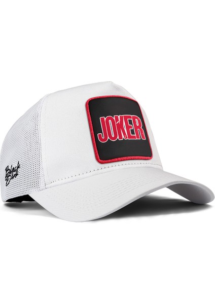 V1 Trucker Joker - 1sk Kod Logolu Unisex Beyaz Şapka