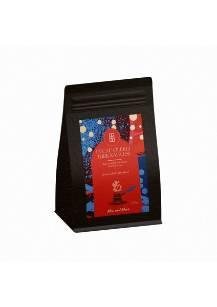 Decaf Strawberry Turkish Coffee - Kafeinsiz Çilek Aromalı Türk Kahvesi, 200 Gr
