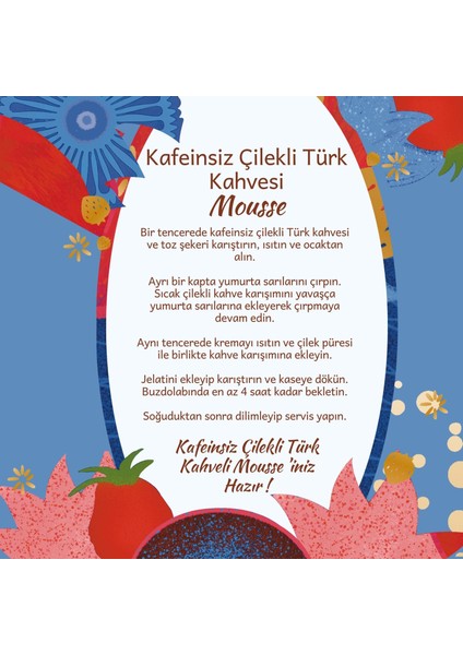 Decaf Strawberry Turkish Coffee - Kafeinsiz Çilek Aromalı Türk Kahvesi, 200 Gr