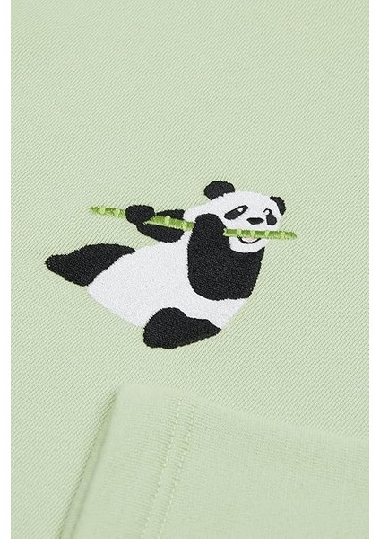 Market Giant Panda Hoodie Sweatshirt - Mint Yeşil