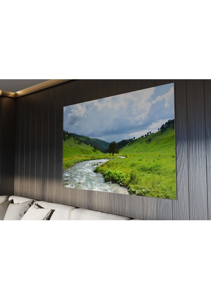 Tablo - Duvar Tablosu - Yayla ve Dere Manzaralı Tablo - Ev Dekorasyon - 60 x 40 cm