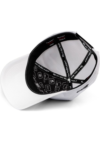 V1 Trucker Positive - 1 Kod Logolu Unisex Beyaz Şapka