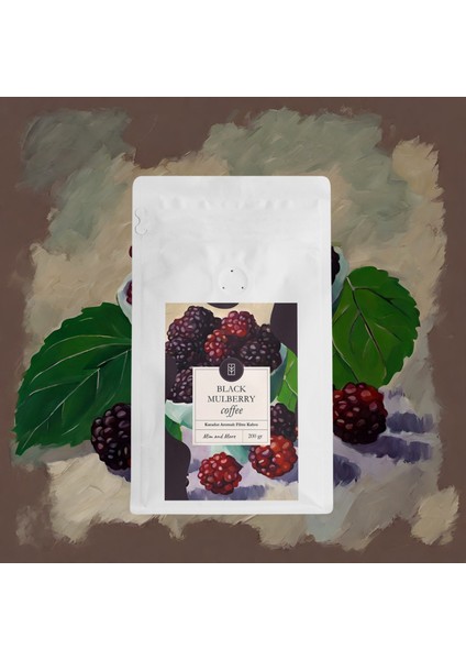 Mim And More Black Mulberry Coffee Karadut Aromalı Kahve Çekirdek Kahve 200 gr