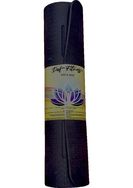 Tpe Yoga Pilates Matı 8 mm Hizalamalı (Ithal) Renk Siyah