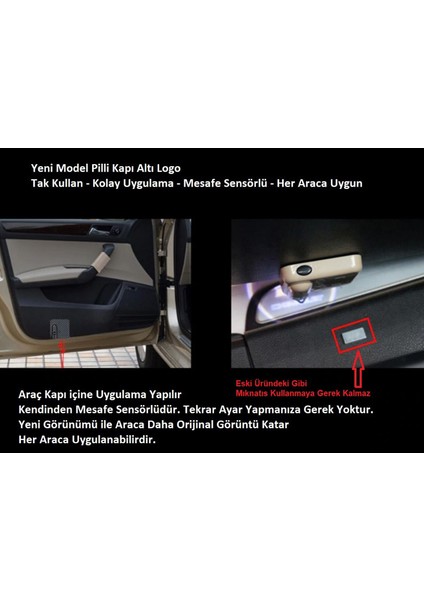 Seat Fr Pilli Yapıştırmalı Kapı Altı Logo Mesafe ve Karanlık Sensörlü