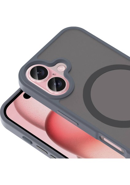 iPhone 16 Plus Magsafe Şarj Özellikli Arka Yüzeyi Mat Frosted Kılıf