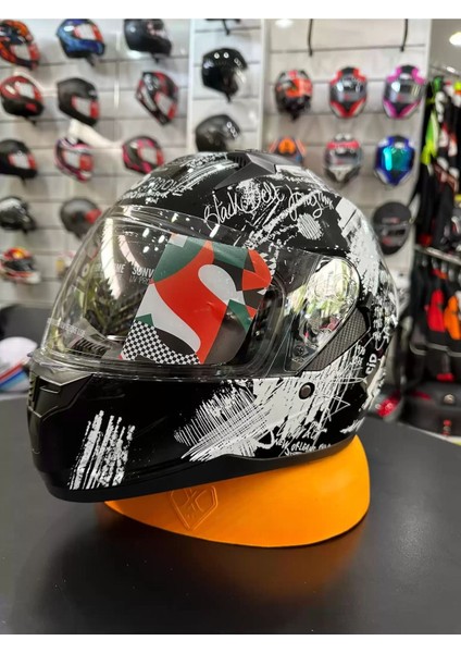 Fullface SH-667SV Blaster Funky Grafic Sun Vizör Kask