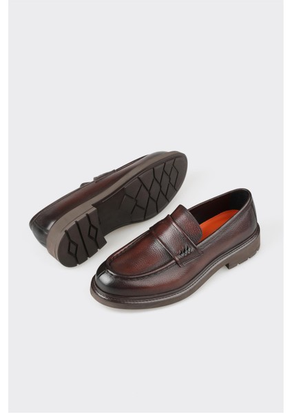 Kahve Deri Erkek Günlük Ayakkabı modelleri