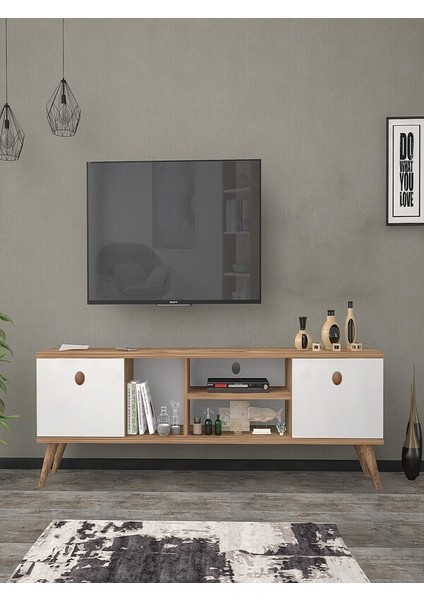 Mbes Mobiya Esin AtlantikBeyaz 160 cm Tv Ünitesi