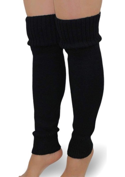 Lambswool Yün Diba Kışlık Kadın Dizlik Kalın Tozluk Ayaksız Yoga Çorabı