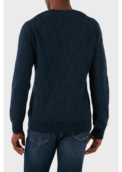 Desenli Yün Karışımlı Regular Fit Bisiklet Yaka Kazak Erkek Kazak 23155 19677 596 fırsatları