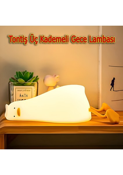 Tontiş  Silikon Dokunmatik LED Ördek Gece Lambası