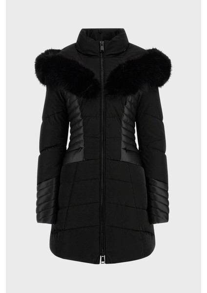 New Oxana Regular Fit Fermuarlı Kapüşonlu Şişme Mont W4BL61WGLZ0 Bayan Mont W4BL61 Wglz0 Jblk indirimleri
