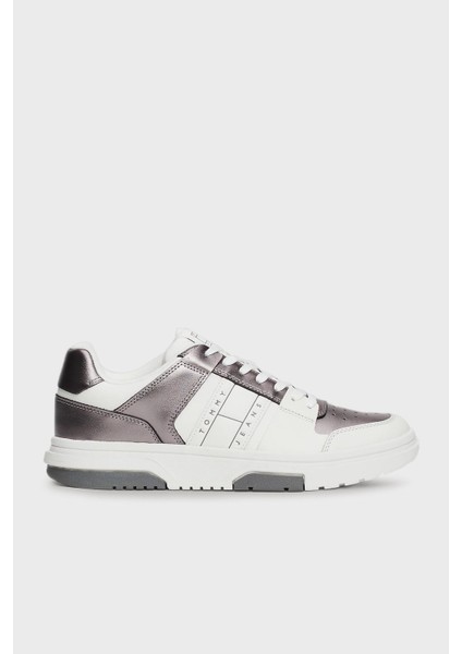 Metalik Deri Logolu Sneaker Ayakkabı Bayan Ayakkabı EN0EN02591 Trh