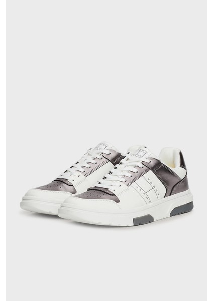 Metalik Deri Logolu Sneaker Ayakkabı Bayan Ayakkabı EN0EN02591 Trh