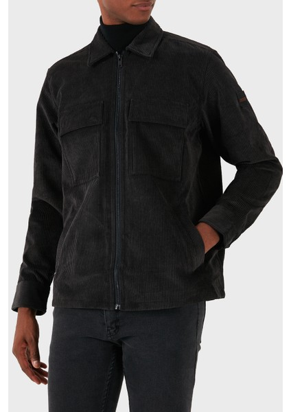Logolu Regular Fit Fermuarlı Kadife Gömlek Erkek Gömlek 50527341 001 fırsatları