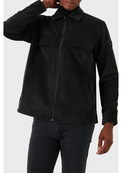 Logolu Regular Fit Fermuarlı Kadife Gömlek Erkek Gömlek 50527341 001 indirimleri