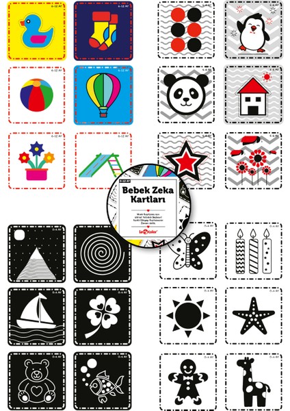 Bebek Anı Defteri Erkek Stickerlı + Çekim ve Zeka Kartları Seti