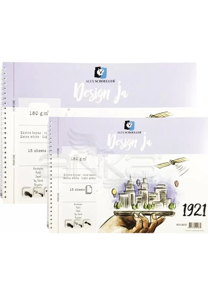 Design Ja Teknik Çizim ve Eskiz Defteri 15 Yaprak 180G modelleri