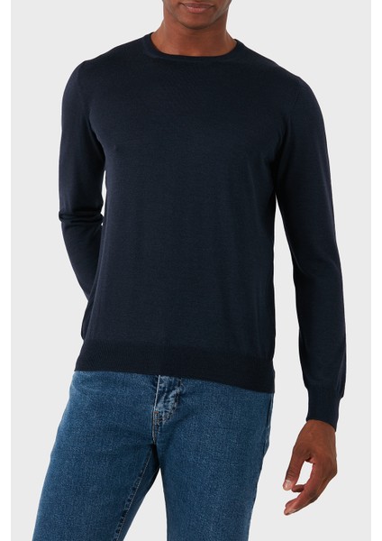 Yün Karışımlı Slim Fit Bisiklet Yaka Kazak Erkek Kazak 57167 13190 598 modelleri