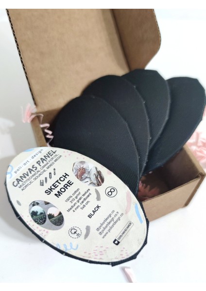 Pres Tuval 5'li Oval Set 5*8 Cm. Siyah %100 Pamuk 310 Gr/m2 fiyatları