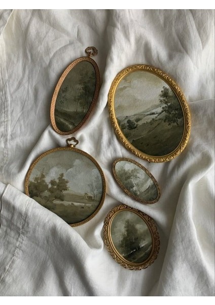 Pres Tuval 5'li Oval Set 5*8 Cm. Siyah %100 Pamuk 310 Gr/m2 indirimleri