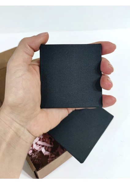 Pres Tuval 5'li Kare Set 7*7 Cm. Siyah %100 Pamuk 310 Gr/m2