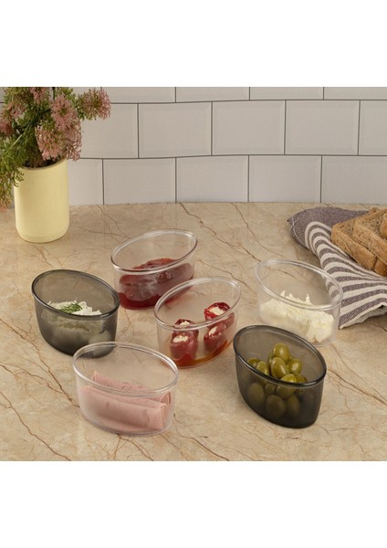 Mini Oval Saklama Kabı 10 Lu Set 200 ml - Kahvaltılık - Çerezlik - Düzenleyici