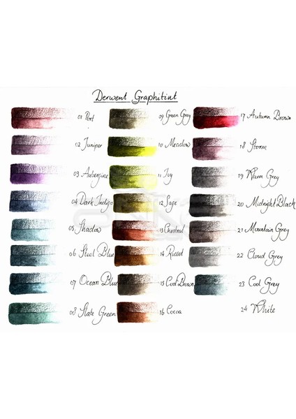 Graphitint Sulandırılabilen Renkli Grafit Kalem 24LÜ Set