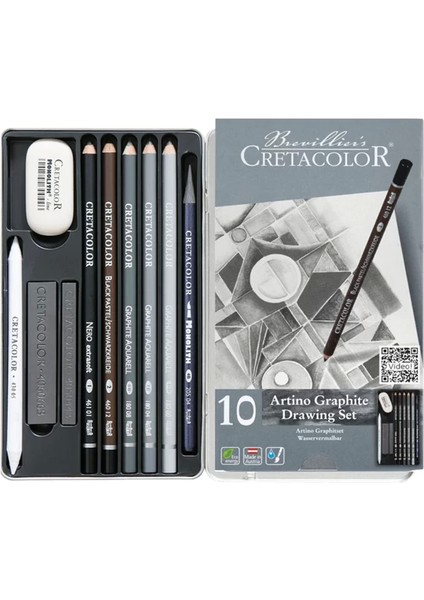Artino Graphite Eskiz Seti 10'lu Metal Kutu 40021