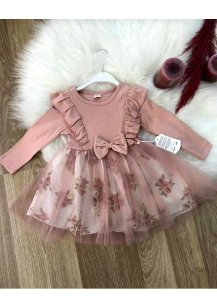 Kız Çocuk Gül Kurusu Doğum Günü Hediye Günlük Prenses Elbise fiyatları