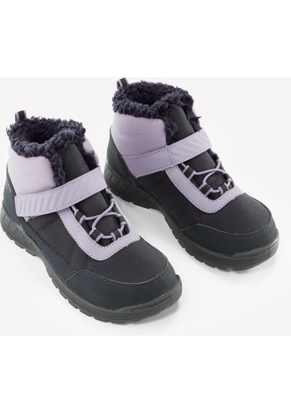 Quechua Çocuk Su Geçirmez Outdoor Kar Botu - Gri / Mor - 24 / 34 - SH100