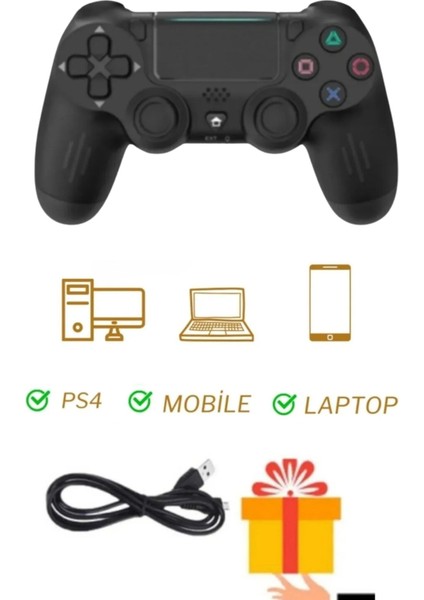Ps 4 Joystick Tablet Telefon Pc Uyumlu Titreşimli Oyun Kolu