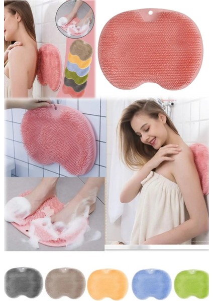 Vantuzlu Banyo Fırçası Masaj Pedi Silikon Sırt Kesesi Ayak Yıkama Lifi Derin Temizlik modelleri