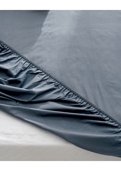 Manon King Size Plus %100 Pamuk Ranforce Lastikli Çarşaf - Koyu Mavi modelleri