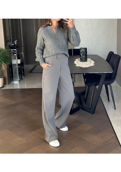 Luxwommen Cırtlı Palazzo Cepli Salaş Pantolon- Eşofman modelleri